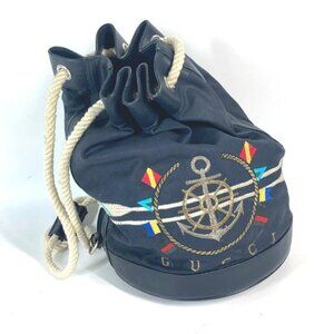 GUCCI 1.112 vintage Logo Marine drawstring bag Shoulder Bag